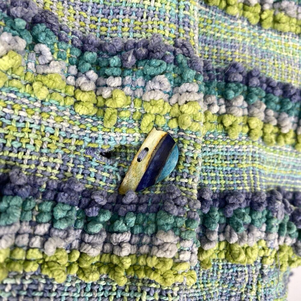 ANU Woven Chenille Tapestry Jacket Blazer Women size Large Button Up Boxy Artsy - Picture 9 of 16